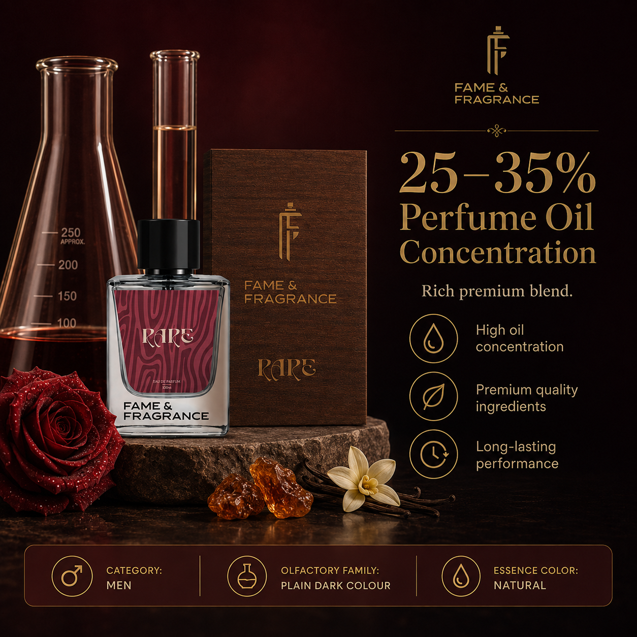 Fame & Fragrance RARE Eau de Parfum  -  100 ml (For Men) - Image 5