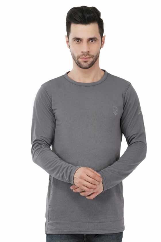 AMBORTI Signature Full Sleeve Steel grey  T-Shirt - Image 1