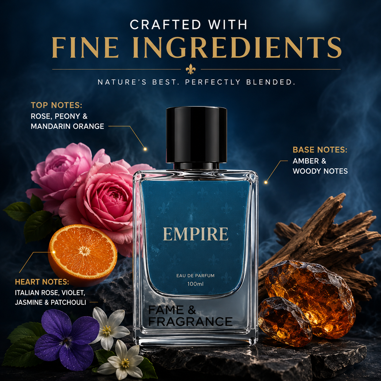 Fame & Fragrance EMPIRE Eau de Parfum  -  100 ml (For Men & Women) - Image 3