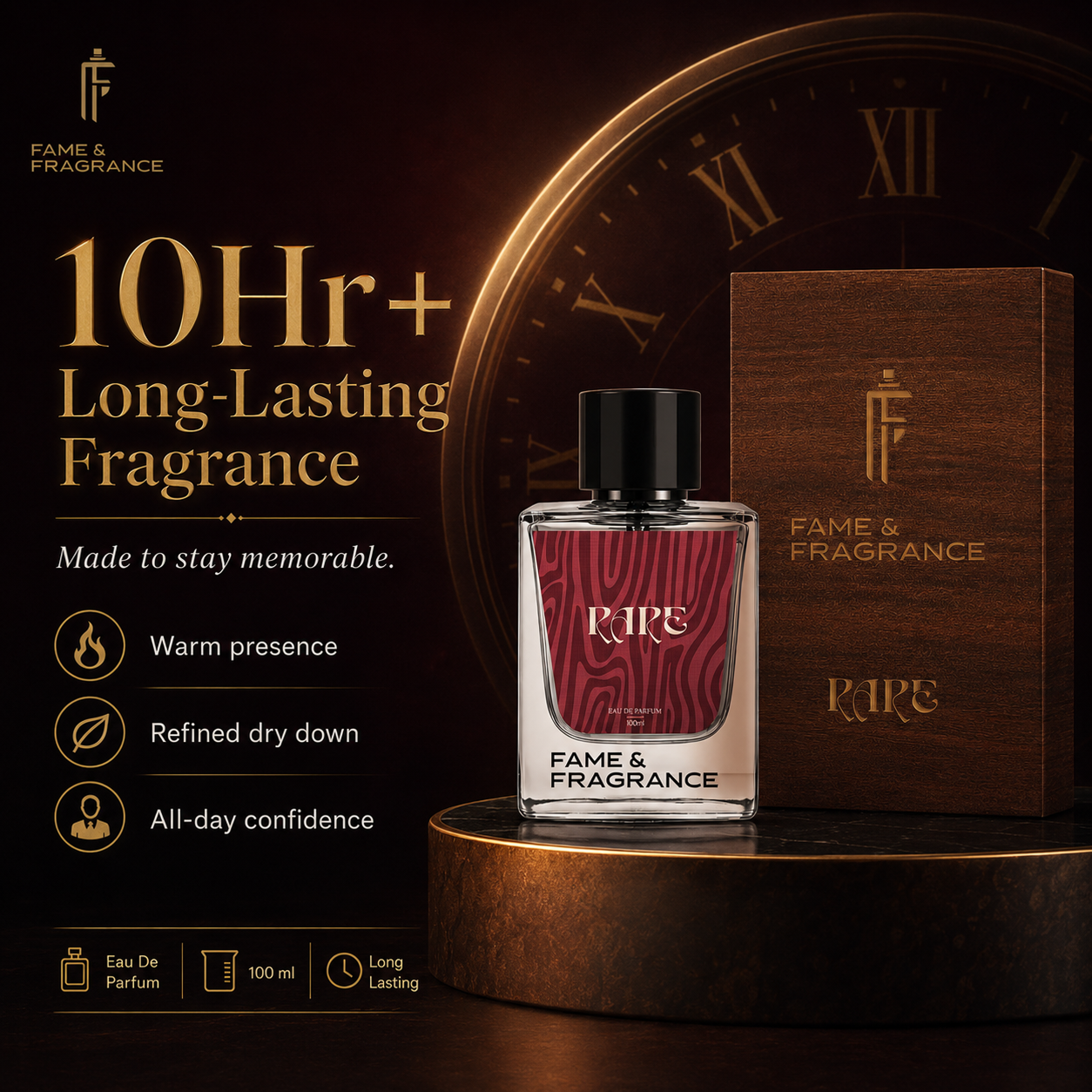 Fame & Fragrance RARE Eau de Parfum  -  100 ml (For Men) - Image 4