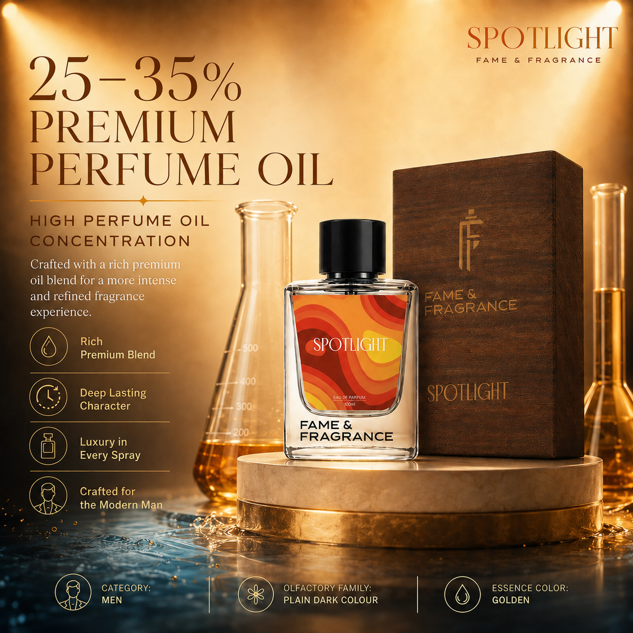 Fame & Fragrance SPOTLIGHT Eau de Parfum  -  100 ml (For Men) - Image 5