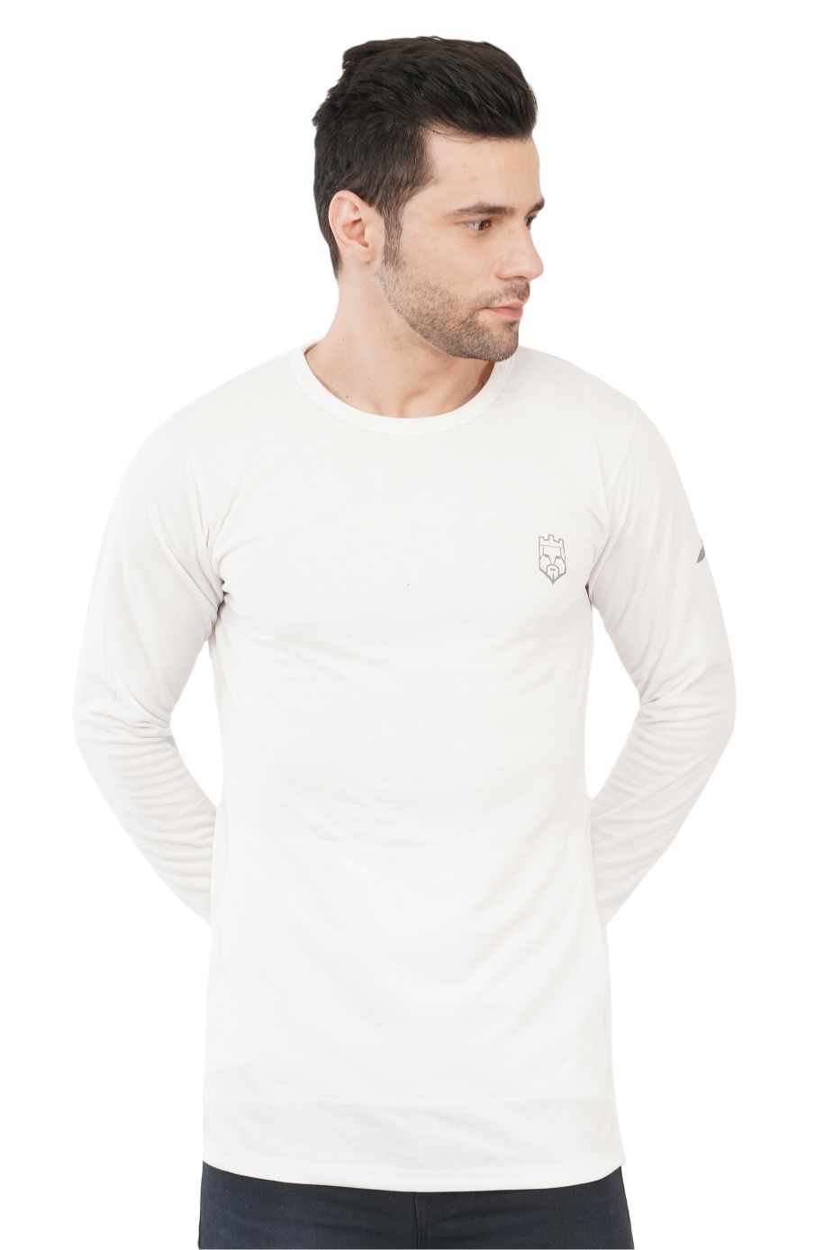 AMBORTI Signature Full Sleeve  Pearl white  T-Shirt - Image 2