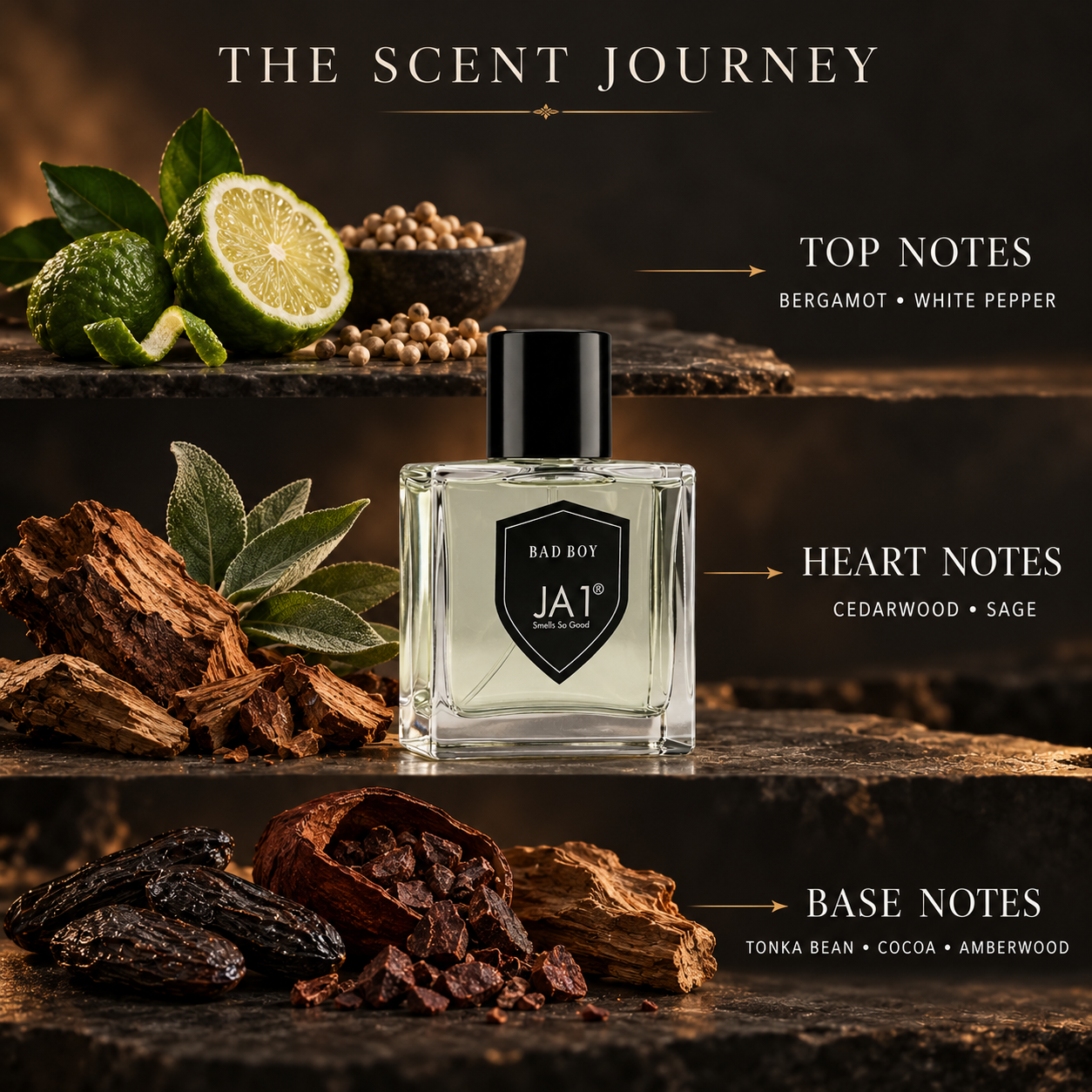 JA1 Bad Boy Perfume, Bold Spicy Amber Men’s Fragrance. - Image 4