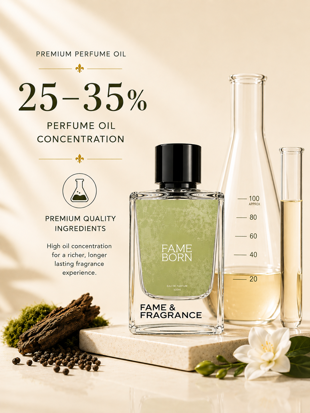 Fame & Fragrance FAME BORN Eau de Parfum  -  100 ml (For Men & Women) - Image 5