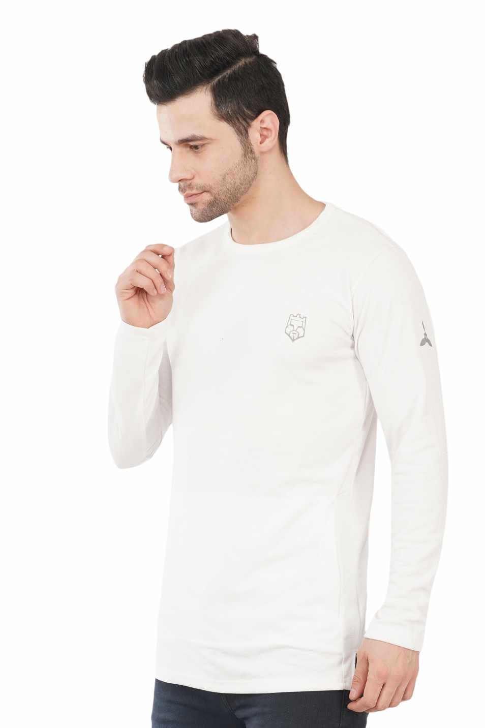 AMBORTI Signature Full Sleeve  Pearl white  T-Shirt - Image 3