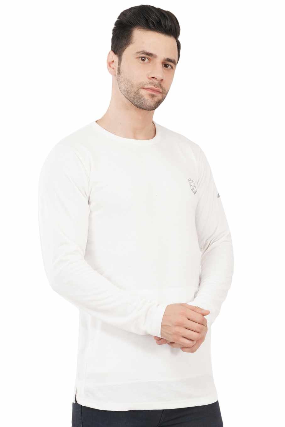 AMBORTI Signature Full Sleeve  Pearl white  T-Shirt - Image 1