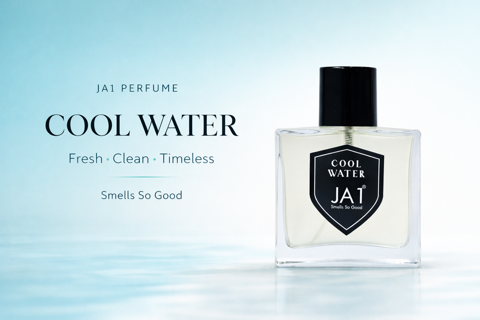 JA1 Cool Water Perfume,  Fresh Aquatic Men’s Fragrance Banner 1