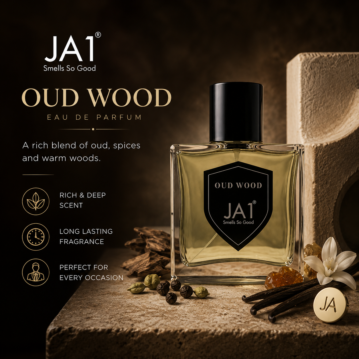 JA1 Oud Wood Perfume,Oud Perfume, Woody Fragrance, Luxury Scent. - Image 2