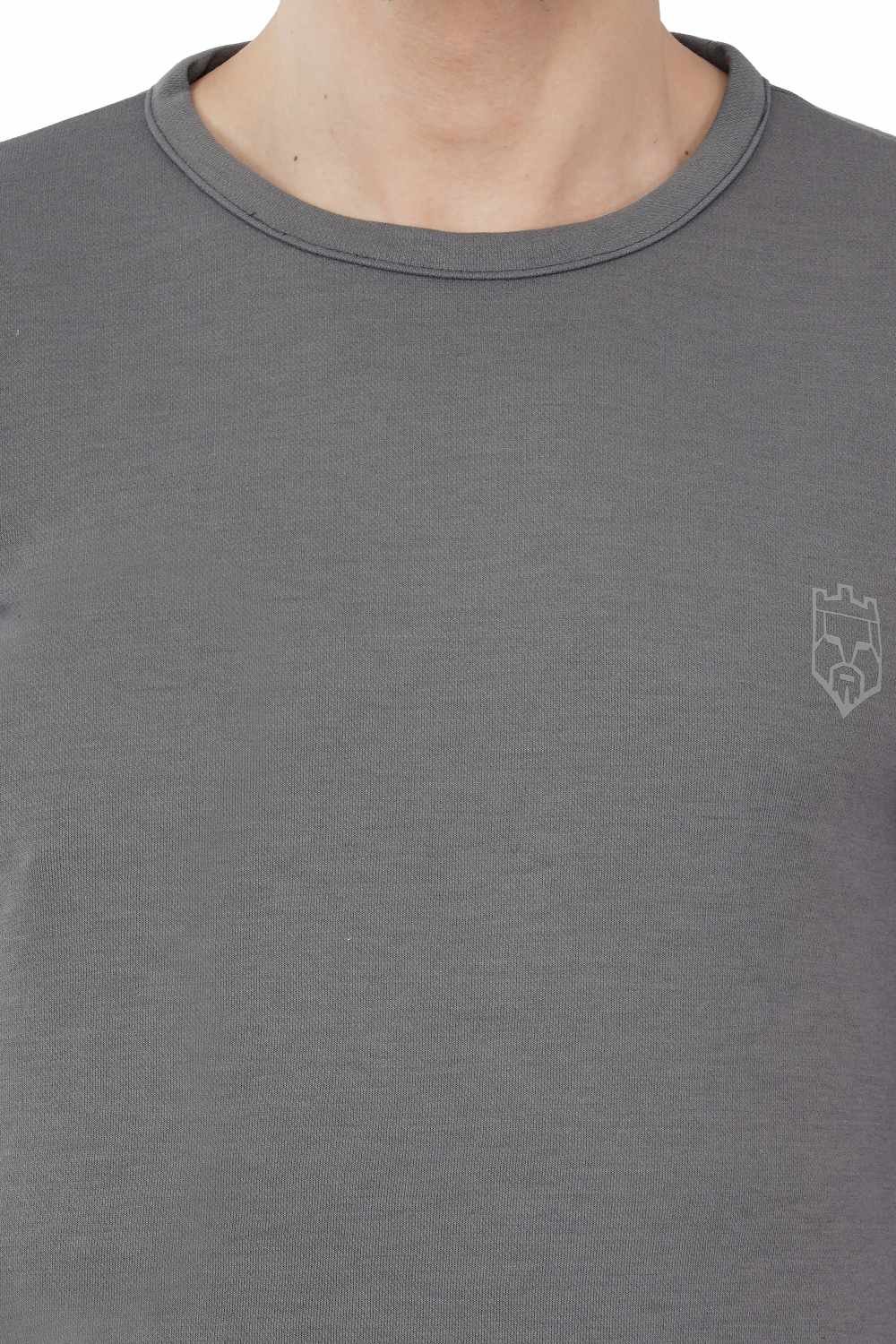 AMBORTI Signature Full Sleeve Steel grey  T-Shirt - Image 5