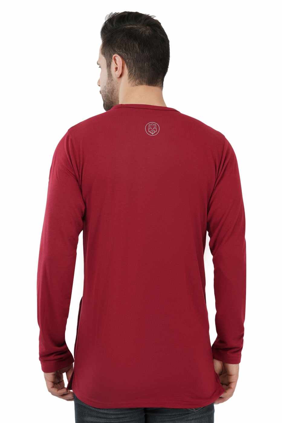 AMBORTI Signature Full Sleeve maroon T-Shirt - Image 2
