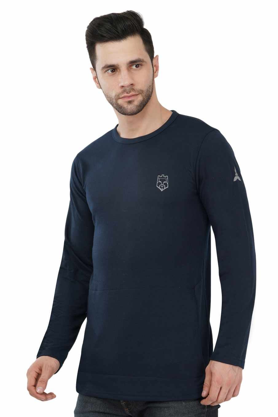 AMBORTI Signature Full Sleeve  Navy blue T-Shirt 2 - Image 4