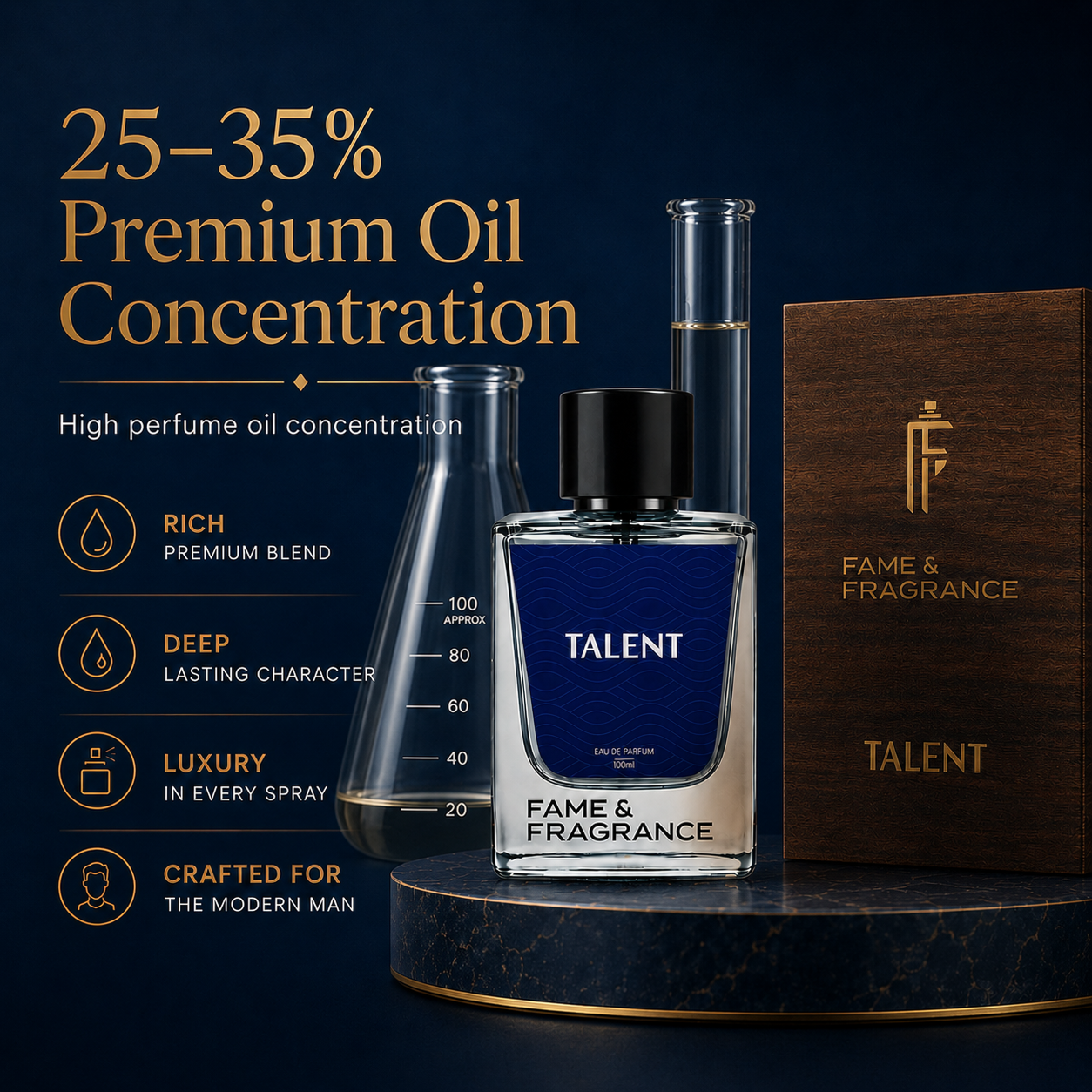 Fame & Fragrance TALENT Eau de Parfum  -  100 ml (For Men) - Image 5
