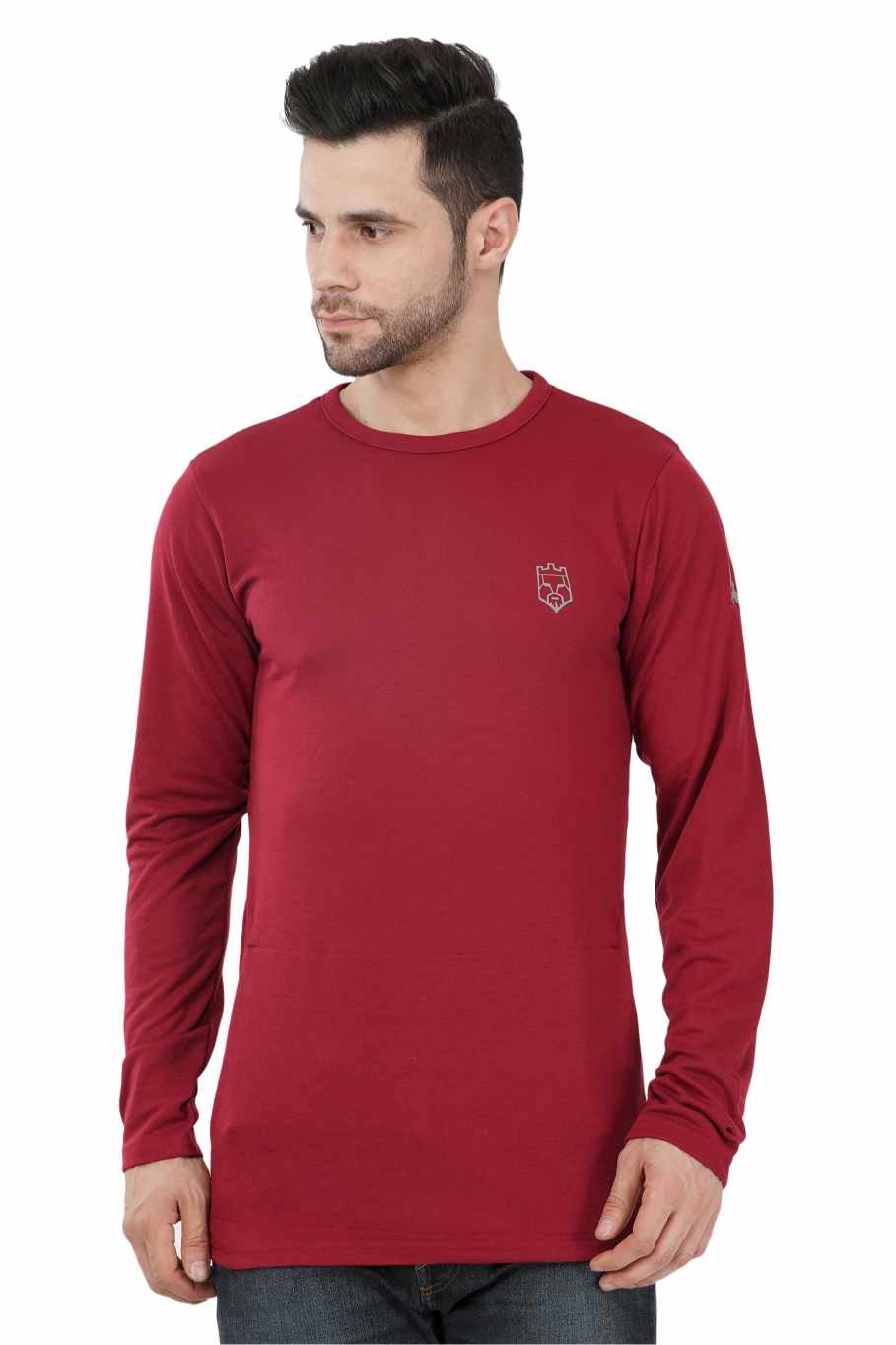 AMBORTI Signature Full Sleeve maroon T-Shirt - Image 5