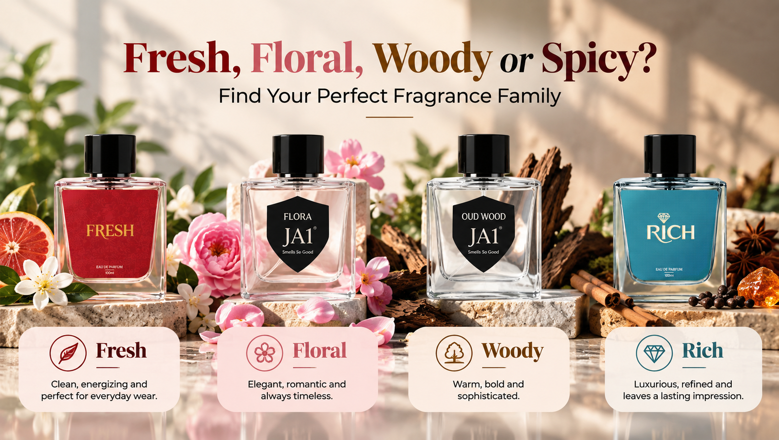 Fresh, Floral, Woody or Spicy? Find Your Perfect Fragrance Family