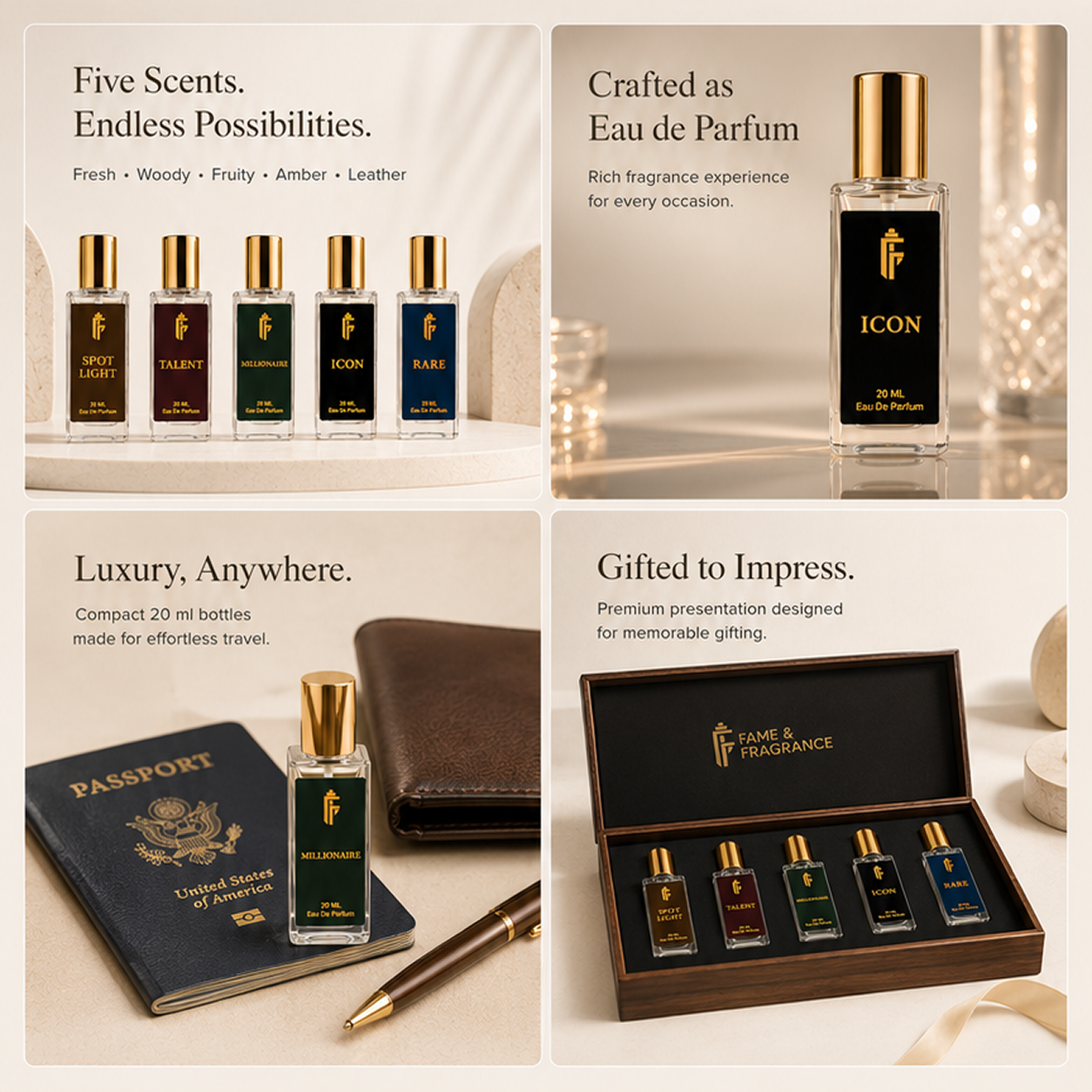 Fame & Fragrance Men Perfume Gift Set | Luxury Long-Lasting Eau De Parfum Collection | 5 Signature Fragrances (5 x 20ml) - Image 3