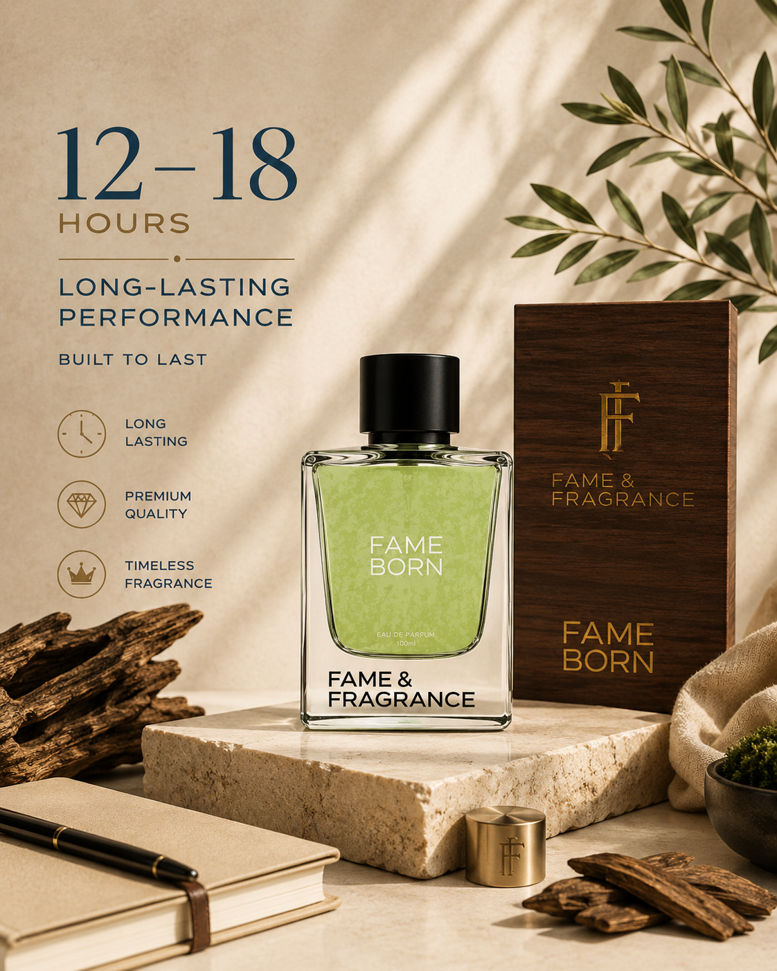 Fame & Fragrance FAME BORN Eau de Parfum  -  100 ml (For Men & Women) - Image 4