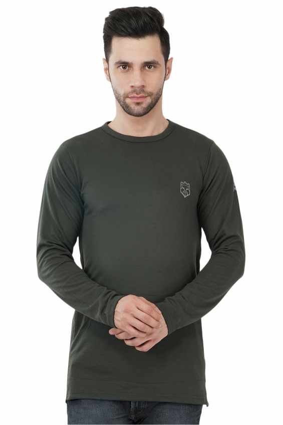 AMBORTI Signature Full Sleeve Olive green  T-Shirt - Image 1