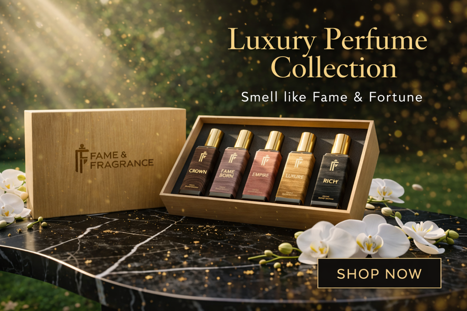 Fame & Fragrance Unisex Perfume, Luxury Long-Lasting Unisex Fragrance Banner 1
