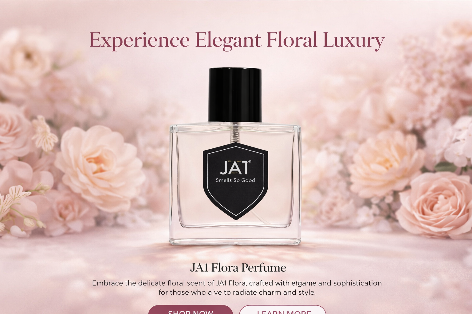 JA1 Flora, Bloom Luxury Floral Perfume. Banner 1