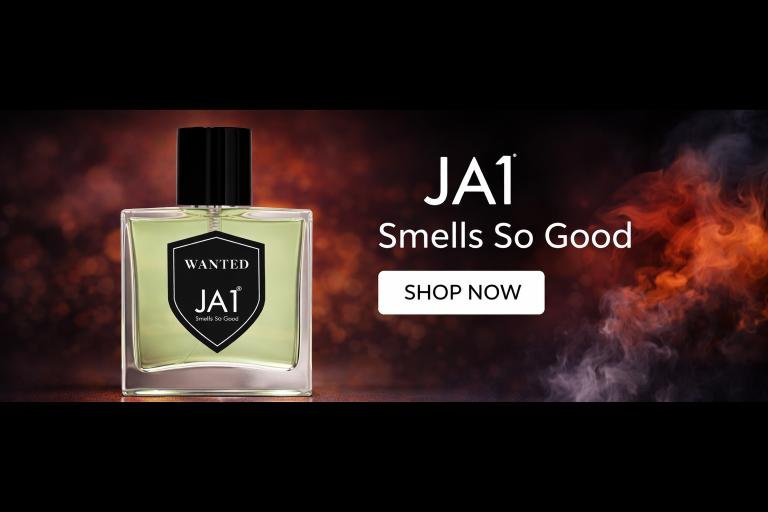 JA1 Wanted Perfume | Bold Spicy Amber Men’s Fragrance Banner 1